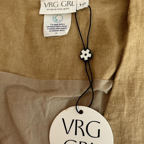 VRG GRL HAZEL LINEN VEST OCHRE - Picture 3 of 6